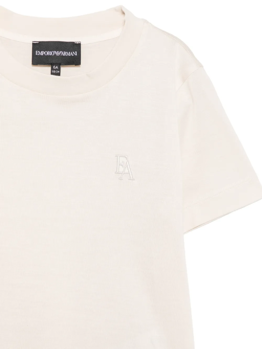 Emporio Armani Kids T-shirt met geborduurd logo Beige