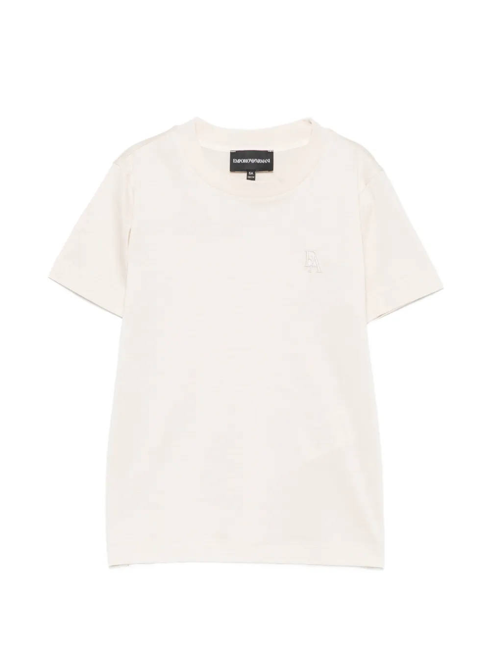 Emporio Armani Kids logo-embroidered T-shirt - Toni neutri