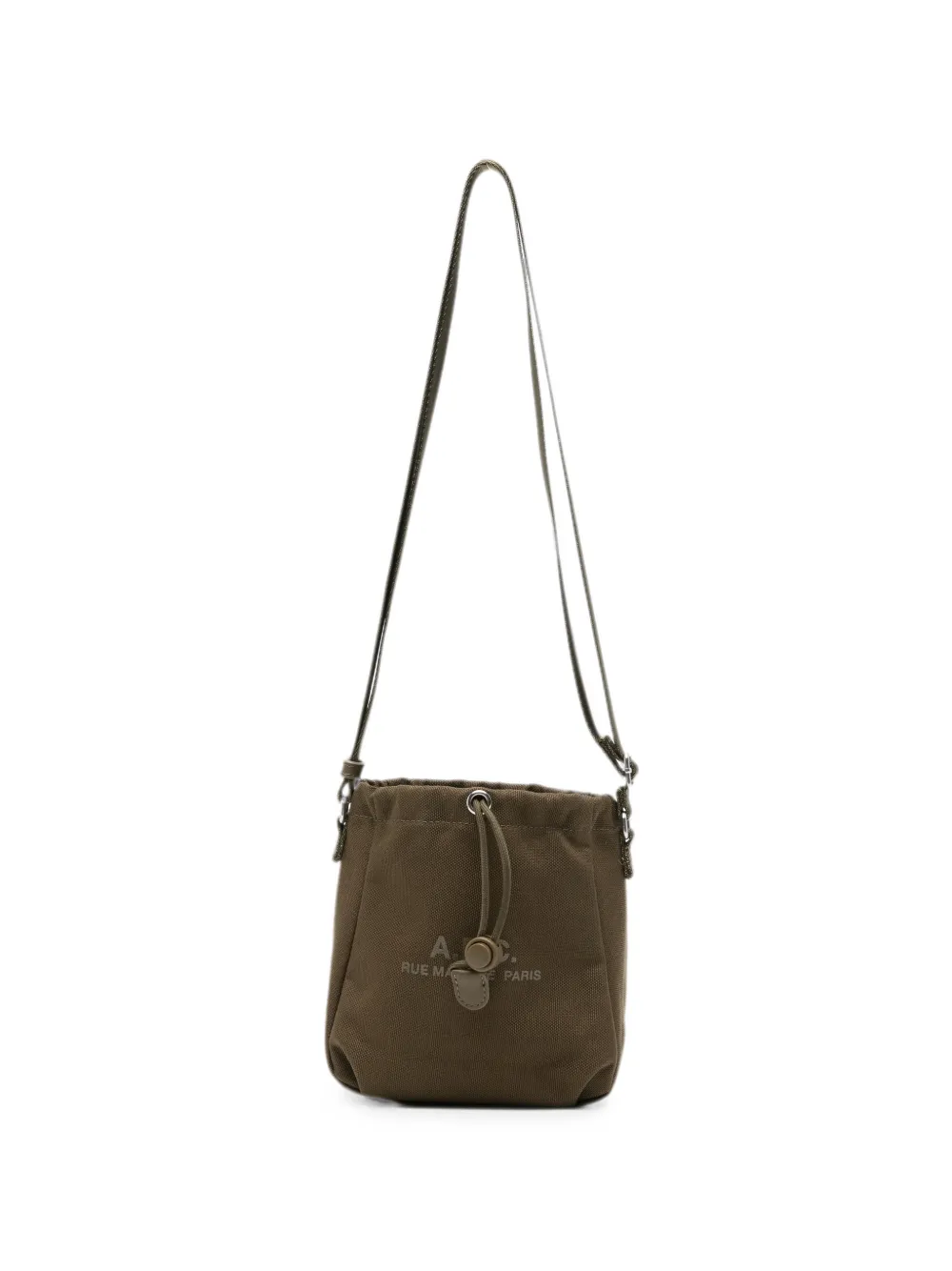 A.P.C. logo-print drawstring messenger bag - Grün