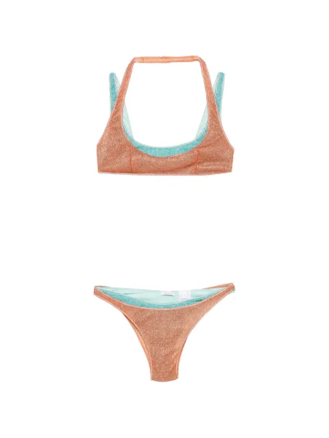Oséree metallic-effect layered bikini
