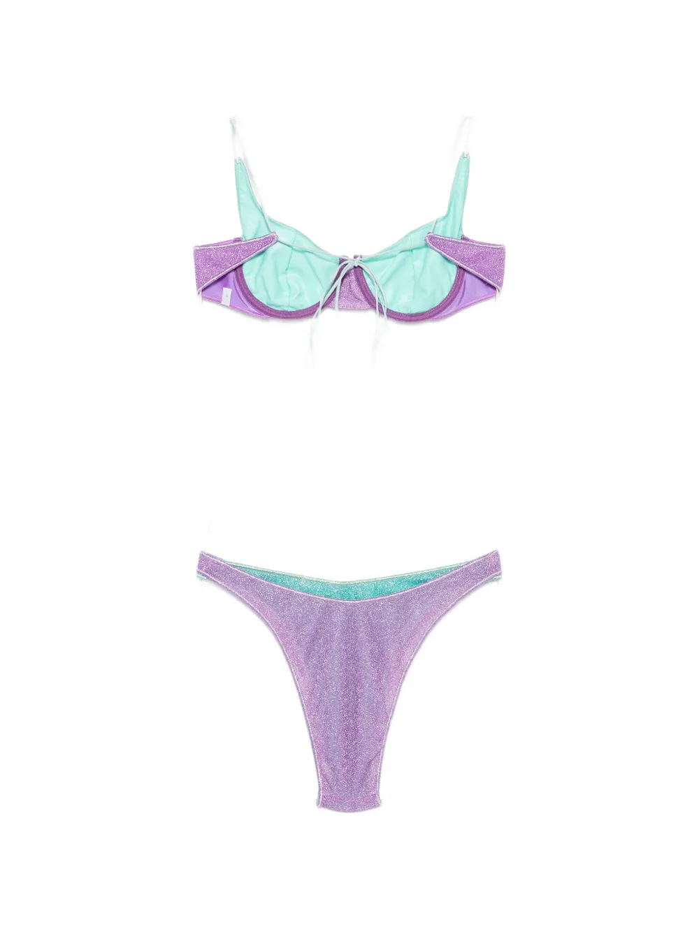 Oséree Bikini met glitters-effect en beugel Paars