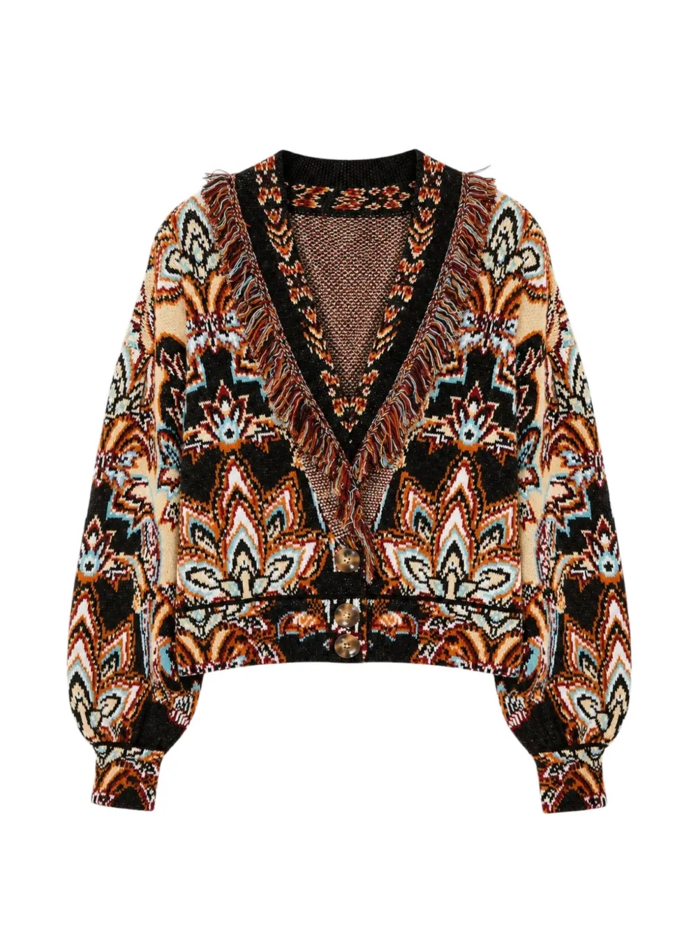 FARM Rio Cardigan con frange - Toni neutri