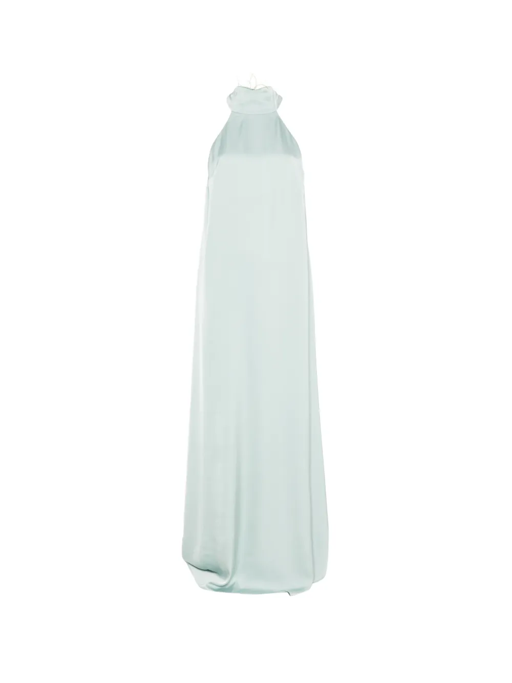 THE ARCHIVIA Riviera feather-trim halterneck maxi dress