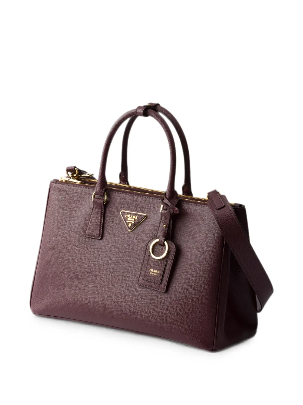 Prada Grote Galleria tas van saffiano leer Rood
