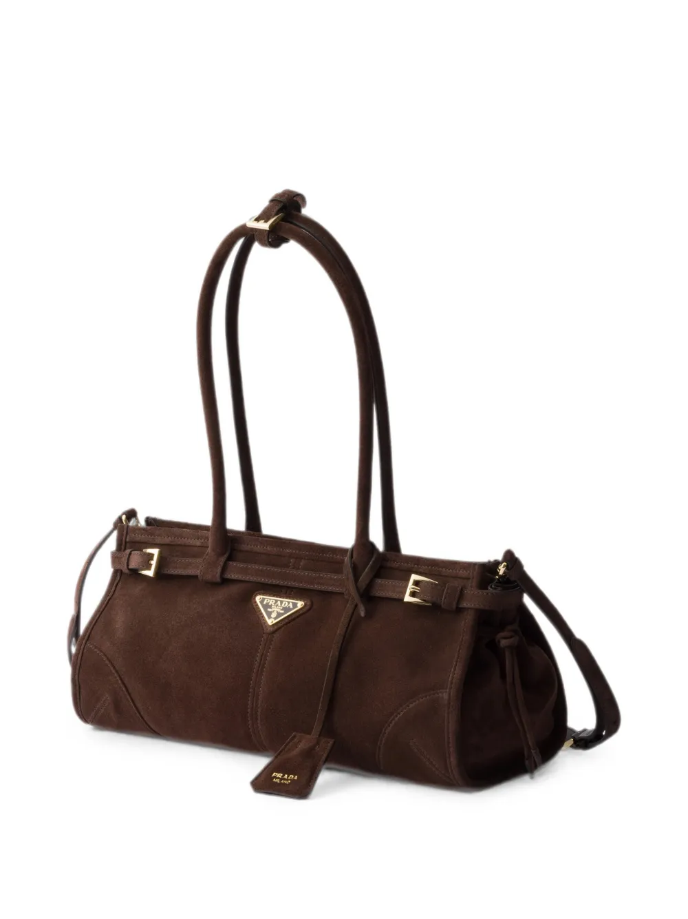 Prada Bonnie medium suède tas Bruin