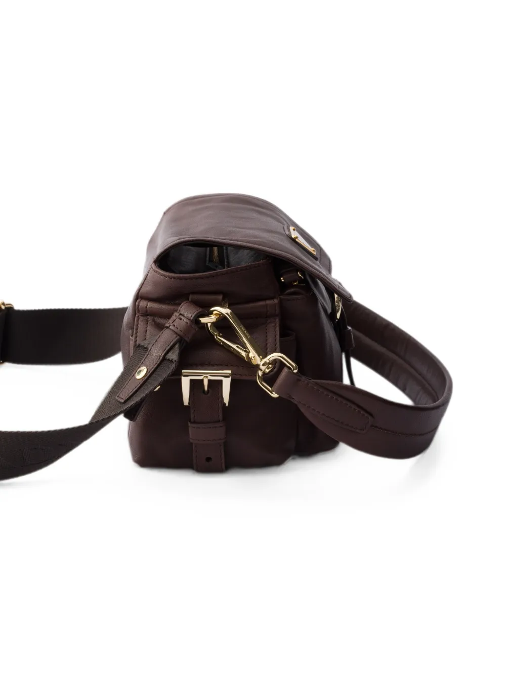 Prada Explore mini-tas van nappaleer Bruin