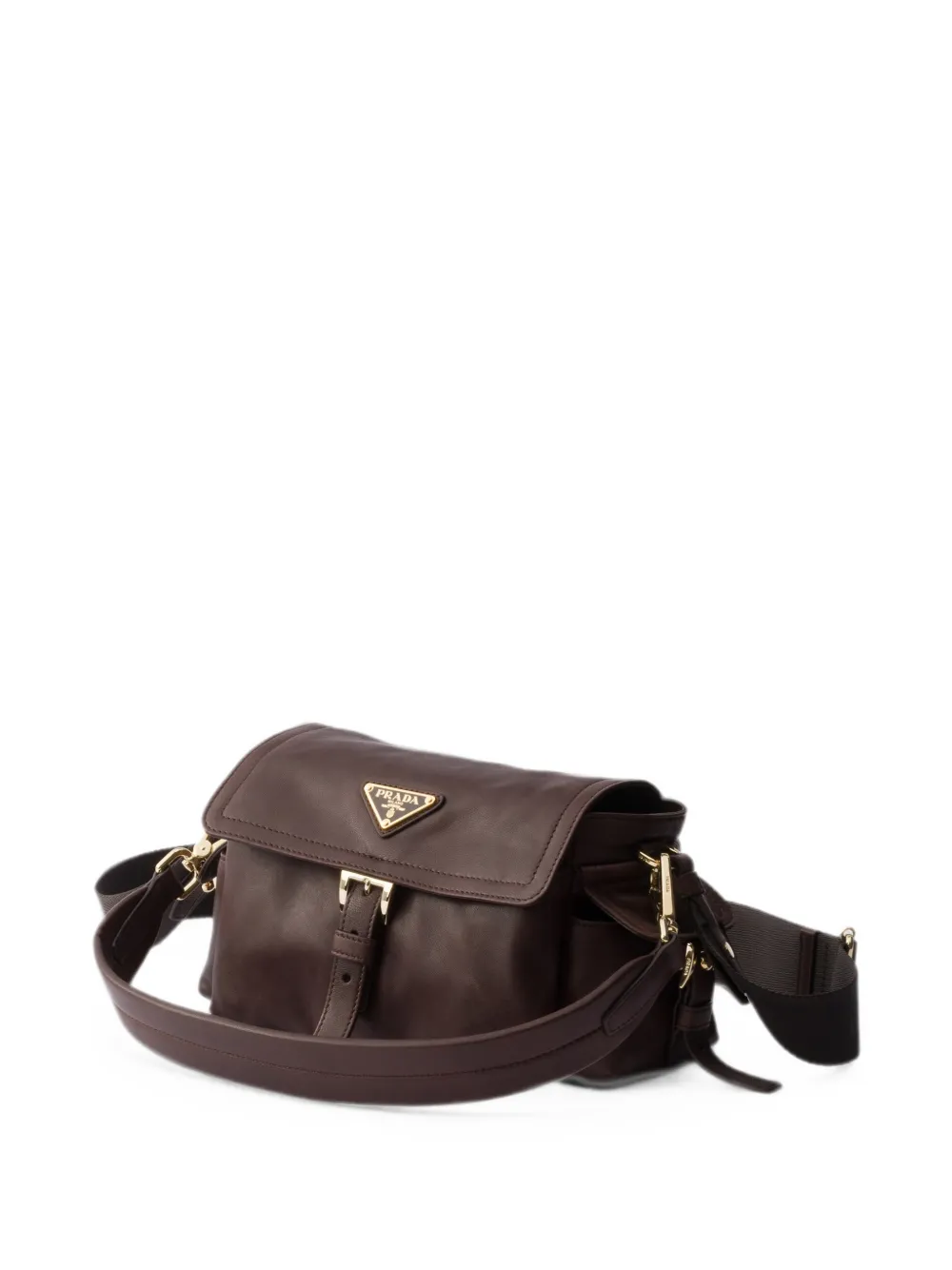 Prada Explore mini-tas van nappaleer Bruin