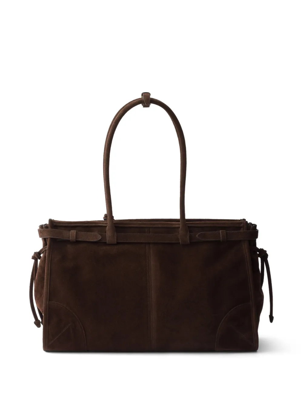 Prada Bonnie grote suède handtas Bruin