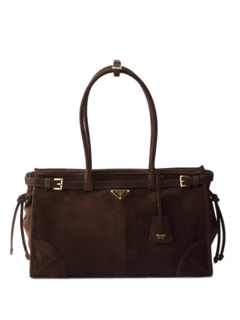 Prada Bonnie large suede handbag