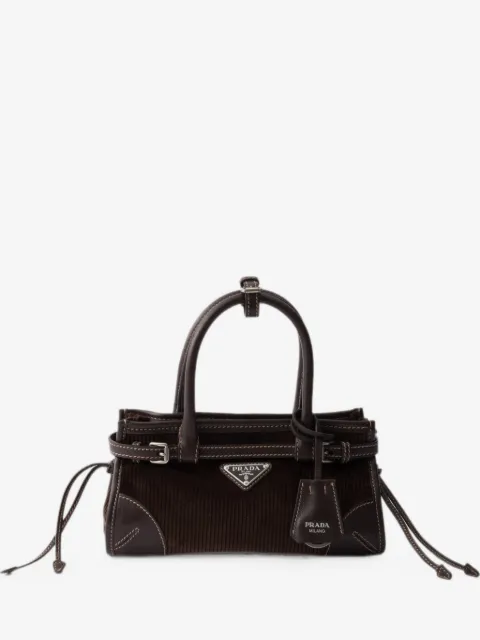 Prada Bonnie small corduroy and leather handbag