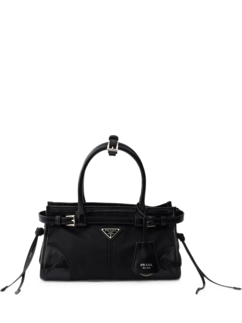 Prada Bonnie small Re-Nylon and leather handbag - Nero