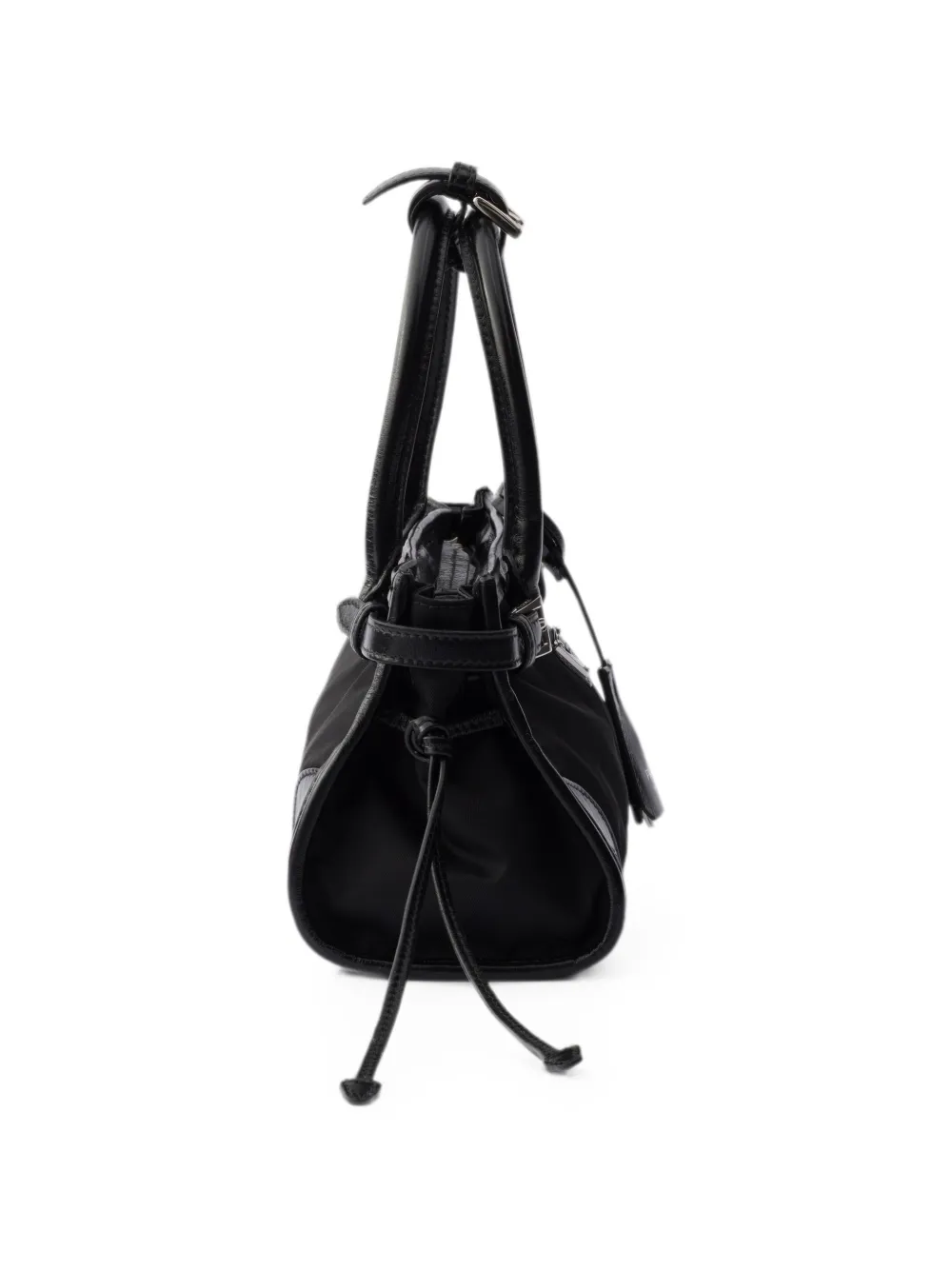 Prada Bonnie kleine Re-Nylon en leren handtas Zwart