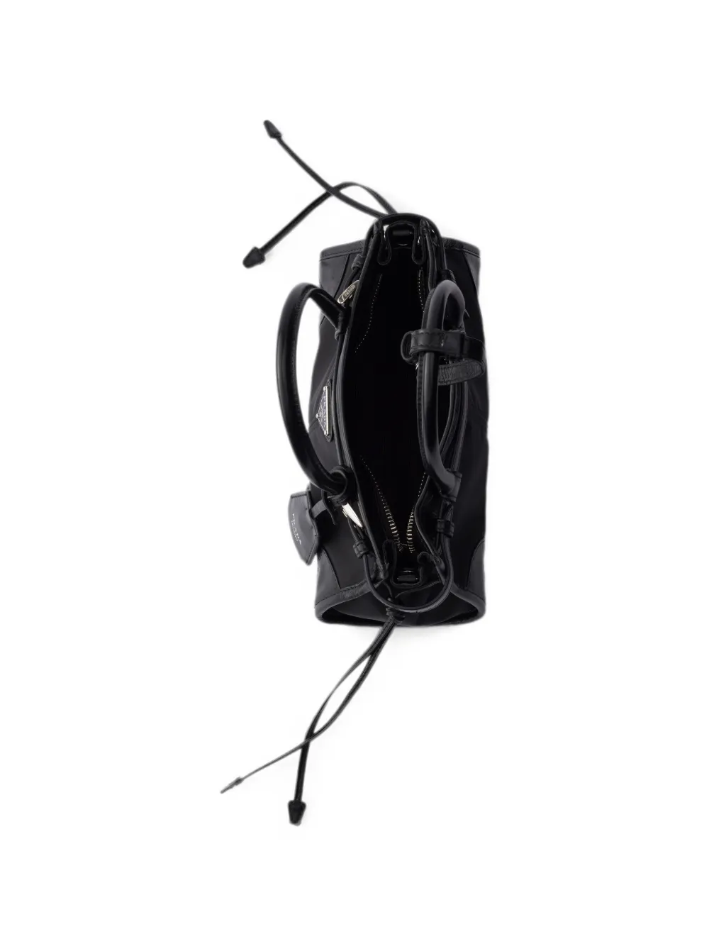 Prada Bonnie kleine Re-Nylon en leren handtas Zwart