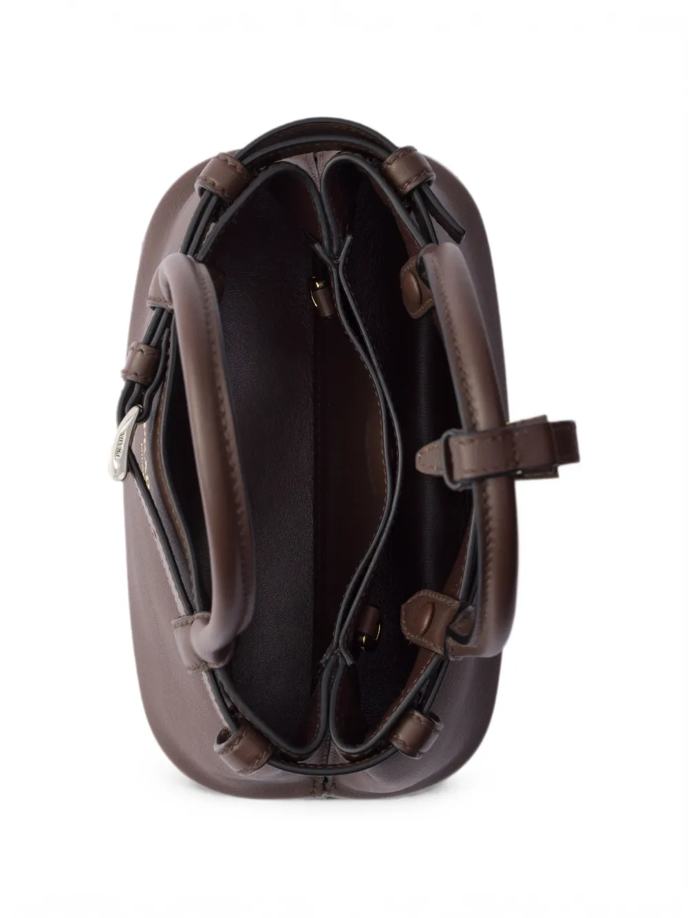Prada Kleine leren tas met ceintuur en gesp Bruin