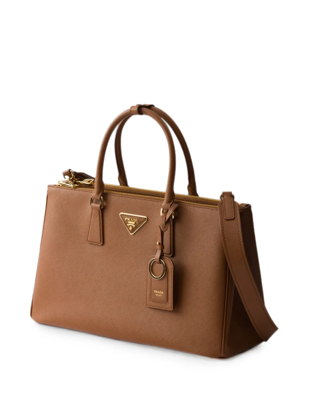 Prada Grote Galleria tas van saffiano leer Bruin