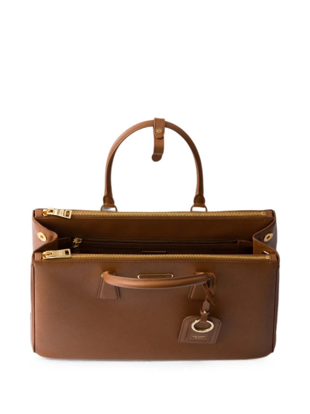 Prada Grote Galleria tas van saffiano leer Bruin