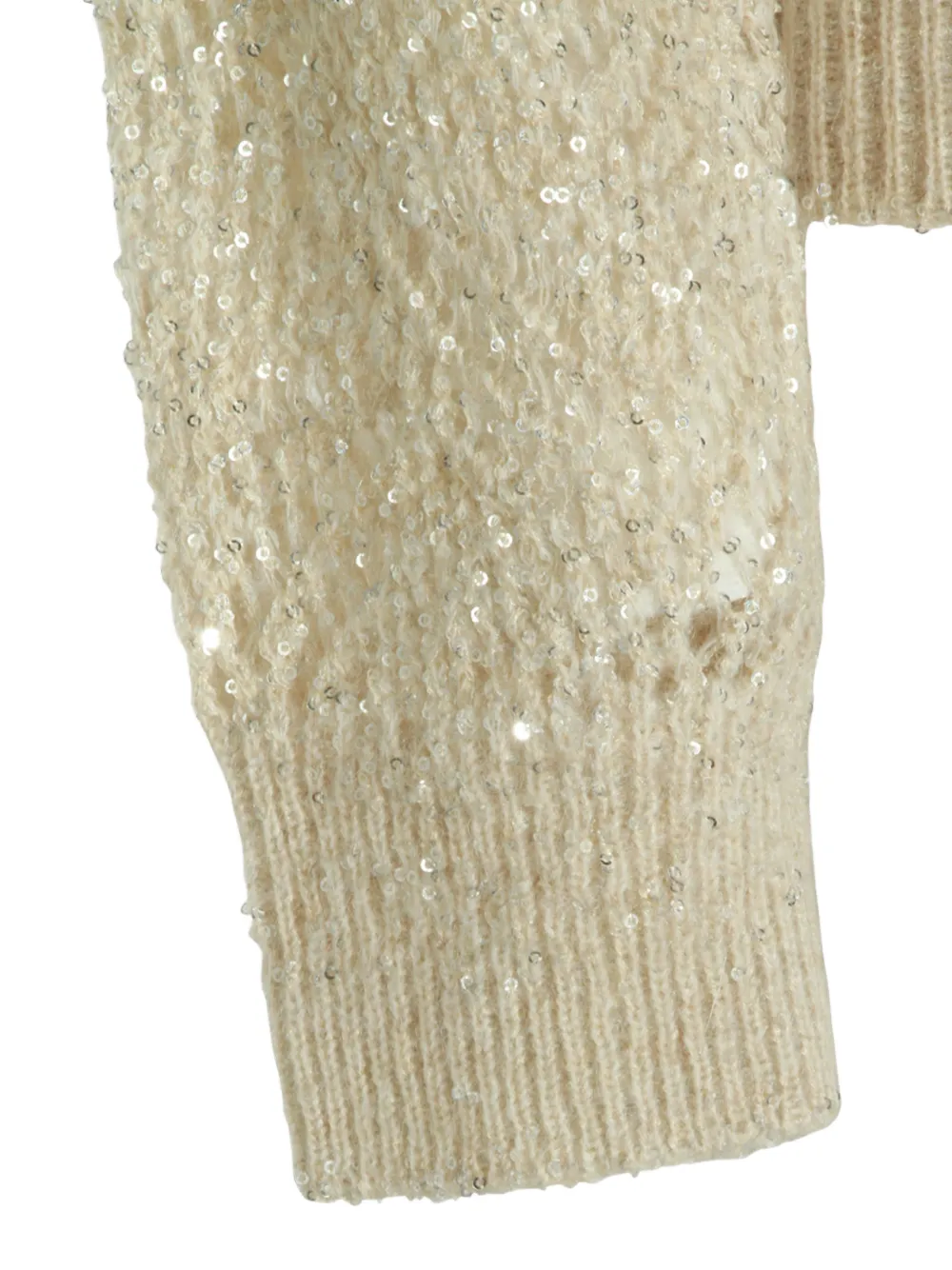 Brunello Cucinelli Opengebreid vest verfraaid met pailletten Beige