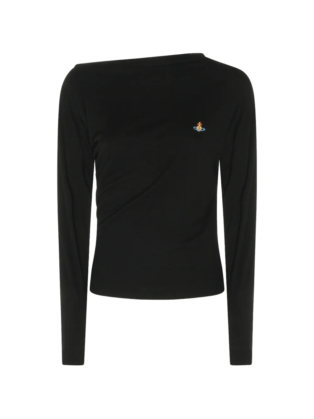 Vivienne Westwood Hebo Orb-embroidered draped top - Schwarz