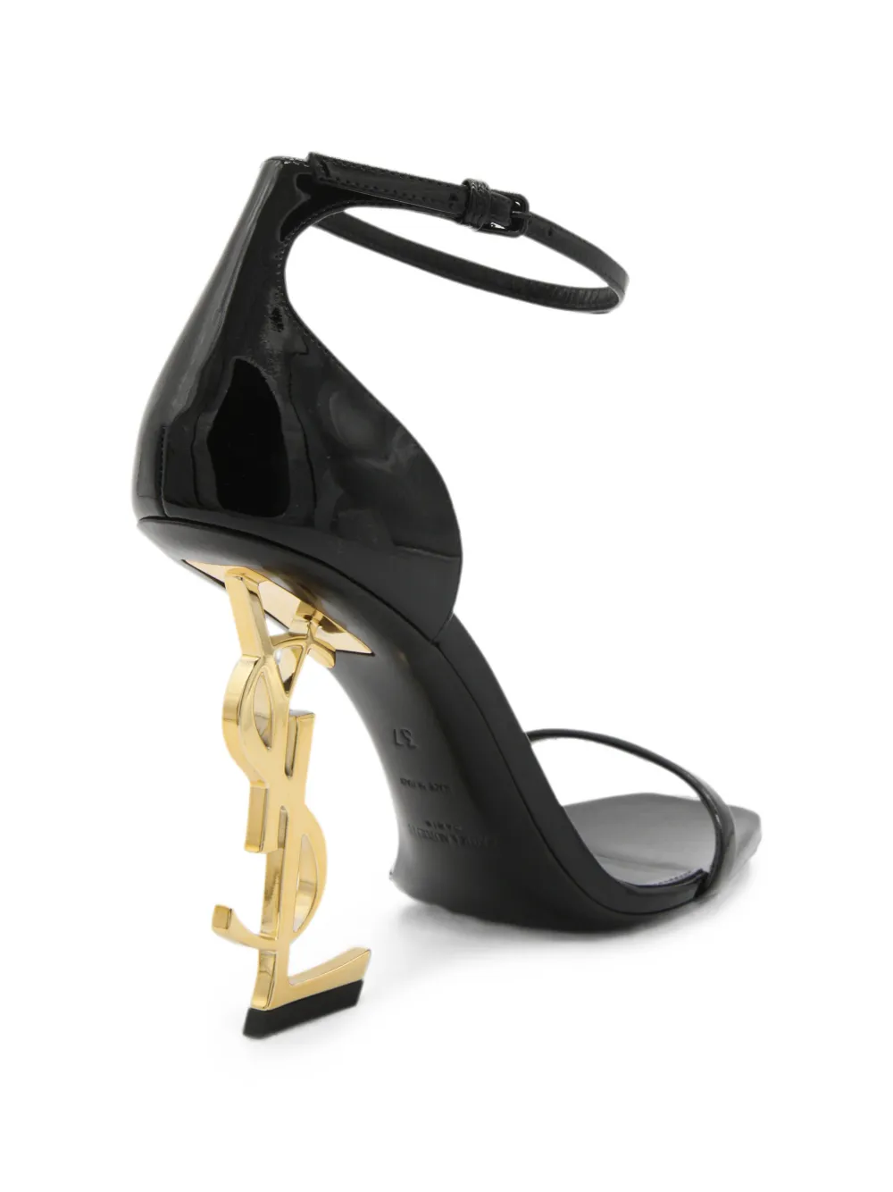 Saint Laurent Opyum lakleren sandalen Zwart