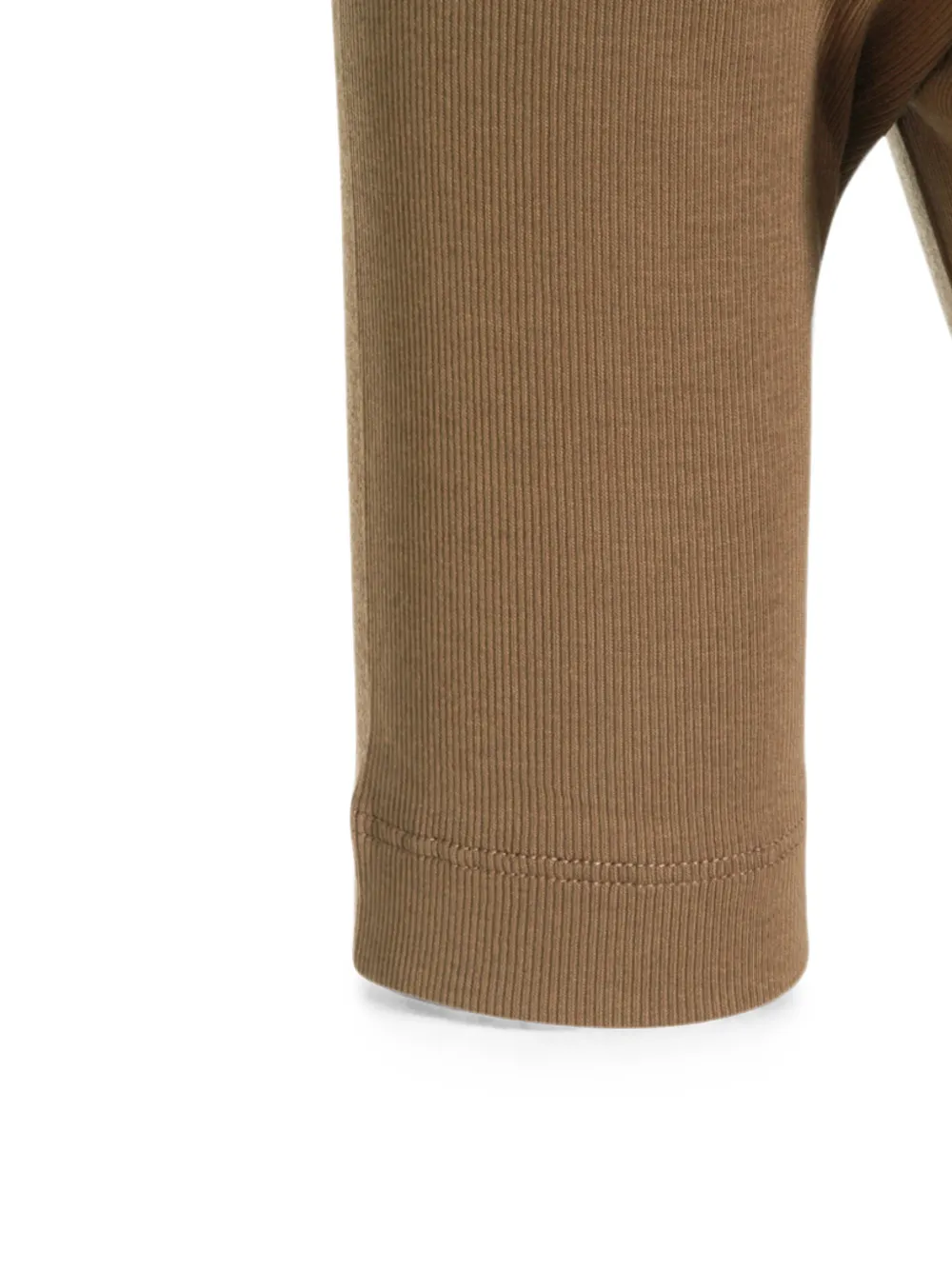 Brunello Cucinelli Geribbeld T-shirt met monili afwerking Bruin