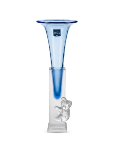 CRISTAL DE SEVRES Kristallvase mit Bärendetail
