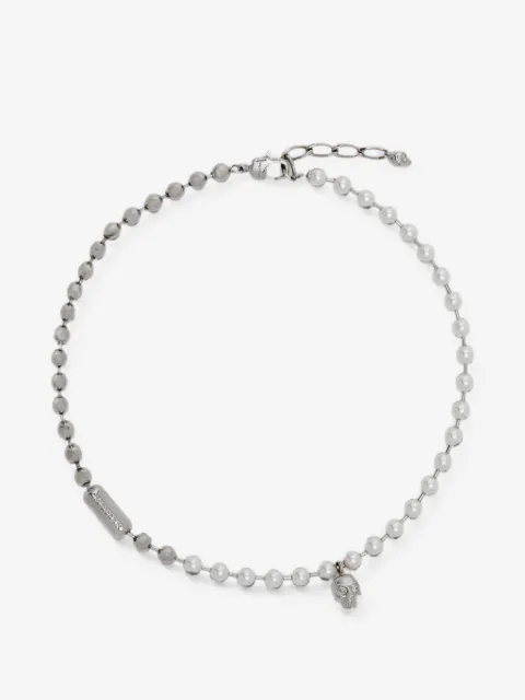 Alexander McQueen skull pearl-embellished necklace