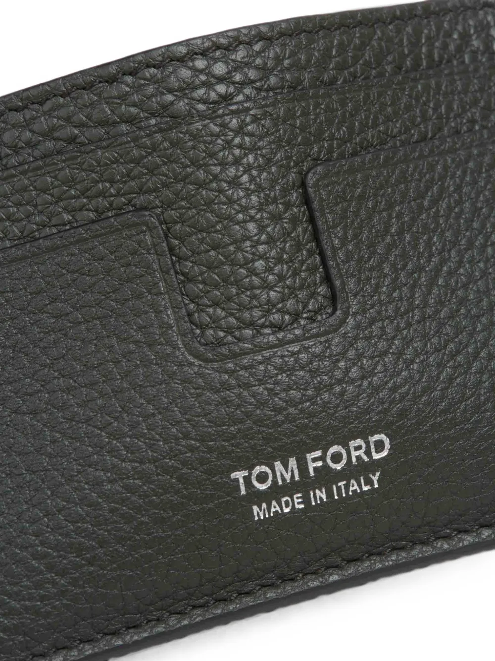 TOM FORD Pasjeshouder van bewerkt leer Groen