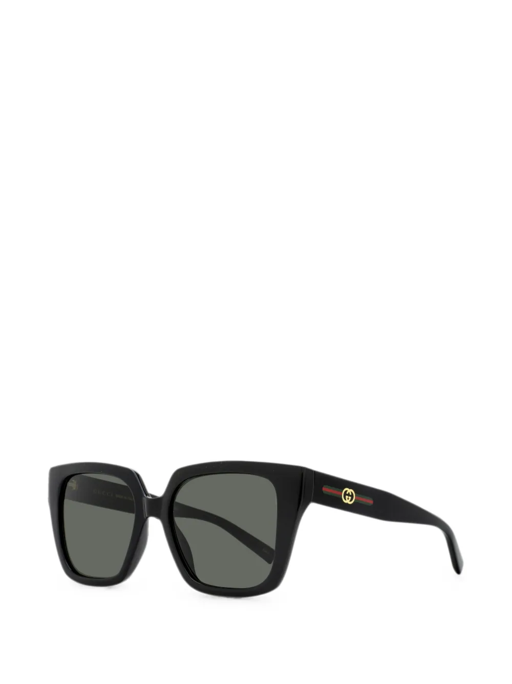 Gucci Eyewear Interlocking GG zonnebril met Web-streep Zwart