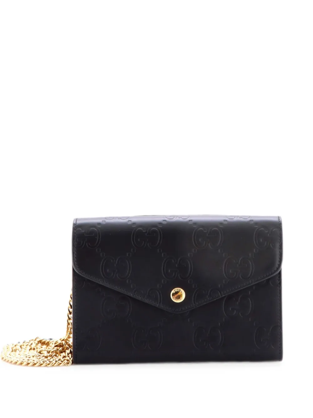 Gucci Pre-Owned Borsa a spalla Envelope Wallet on Chain Guccissima - Nero