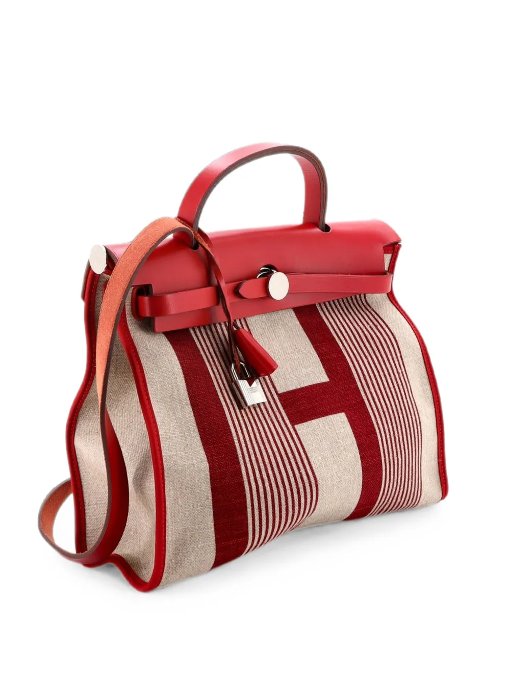 Hermès Pre-Owned Borsa a spalla Herbag Zip H Vibration in pelle Toile 31 - Rosso
