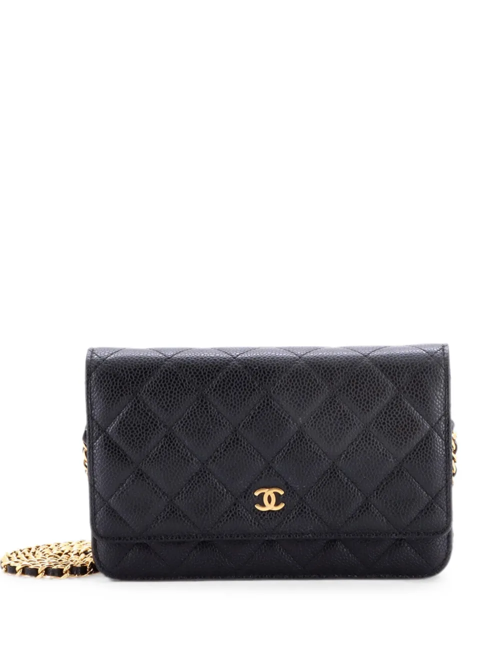 CHANEL Pre-Owned Borsa a tracolla in pelle Caviar trapuntata con catena - Nero