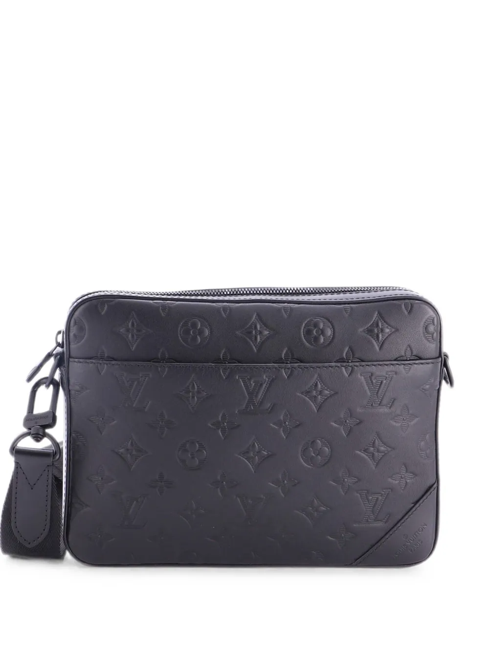 Louis Vuitton Pre-Owned Borsa a tracolla Duo Messenger in pelle Monogram Shadow - Nero
