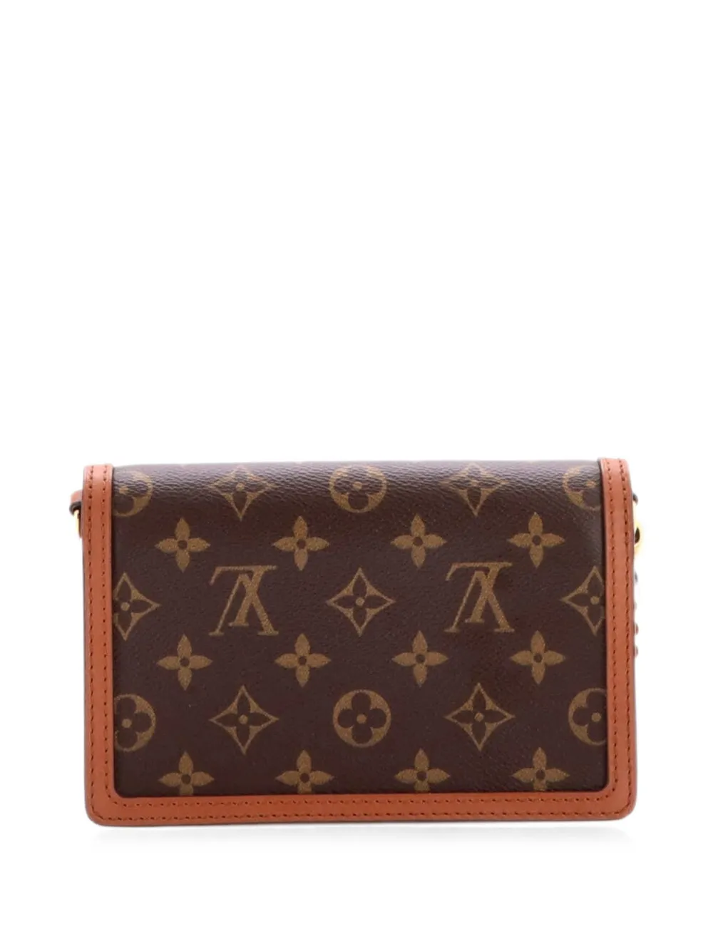 Louis Vuitton Pre-Owned Clutch Dauphine Chain Wallet in tela Reverse Monogram - Marrone