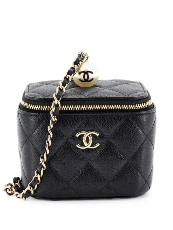 パ*ラ様 CHANEL キルティングバッグ ケース付き CHANEL Pre-Owned Classic Pearl Vanity Case With Chain Quilted