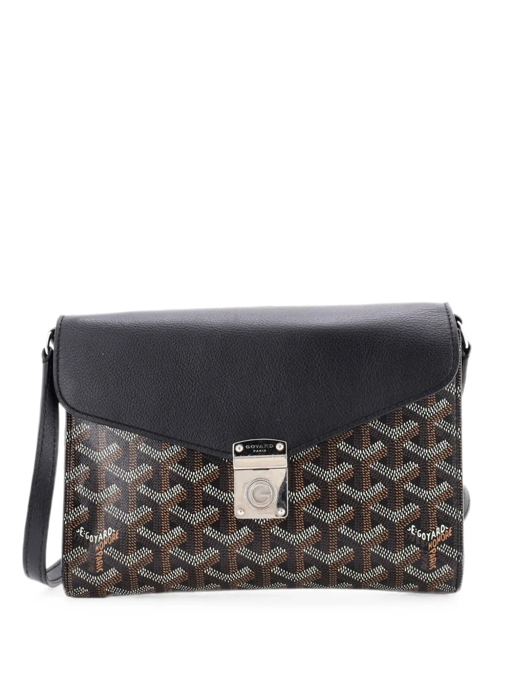 Goyard Pre-Owned Borsa a tracolla Chypre in tela cerata e pelle - Nero