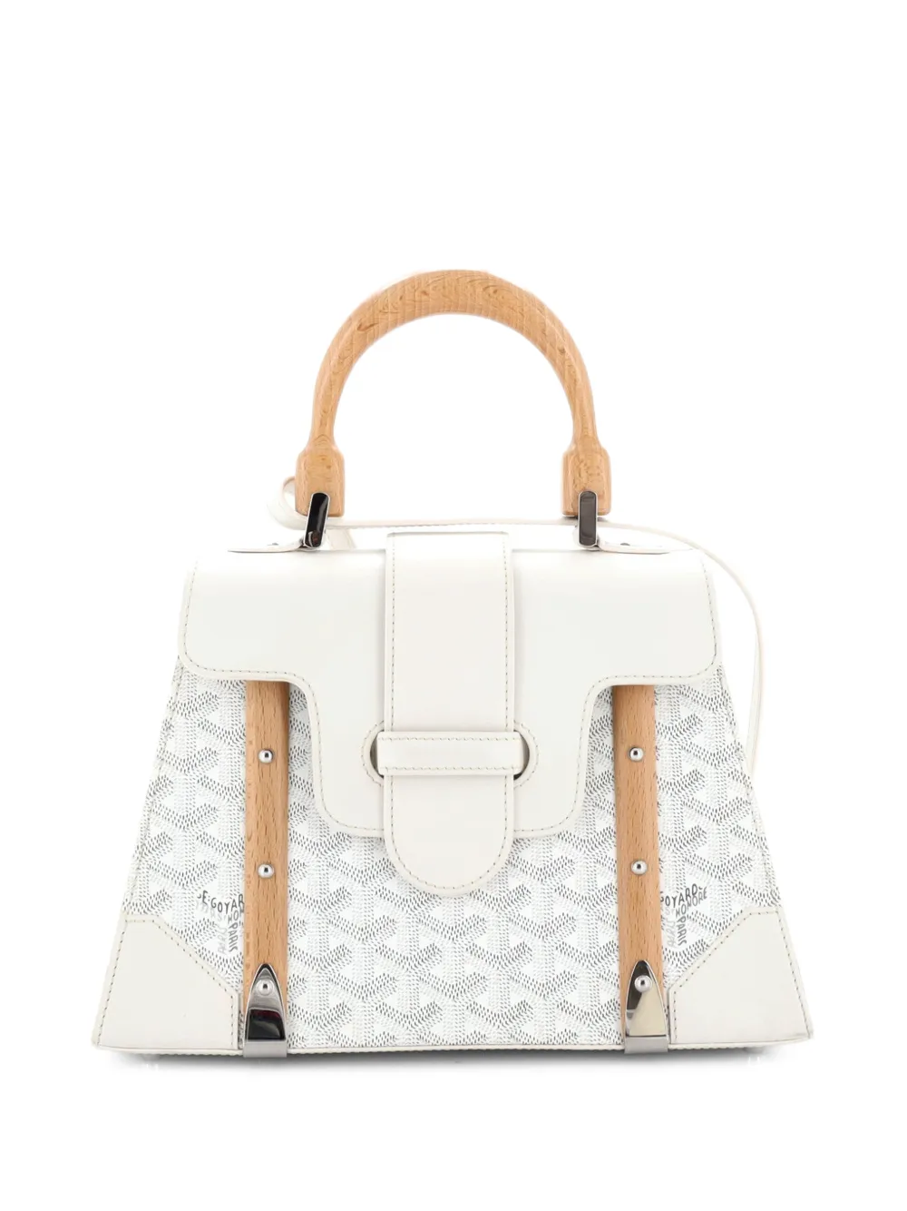 Goyard Pre-Owned Borsa a mano Saigon PM in tela cerata e pelle con manico - Bianco