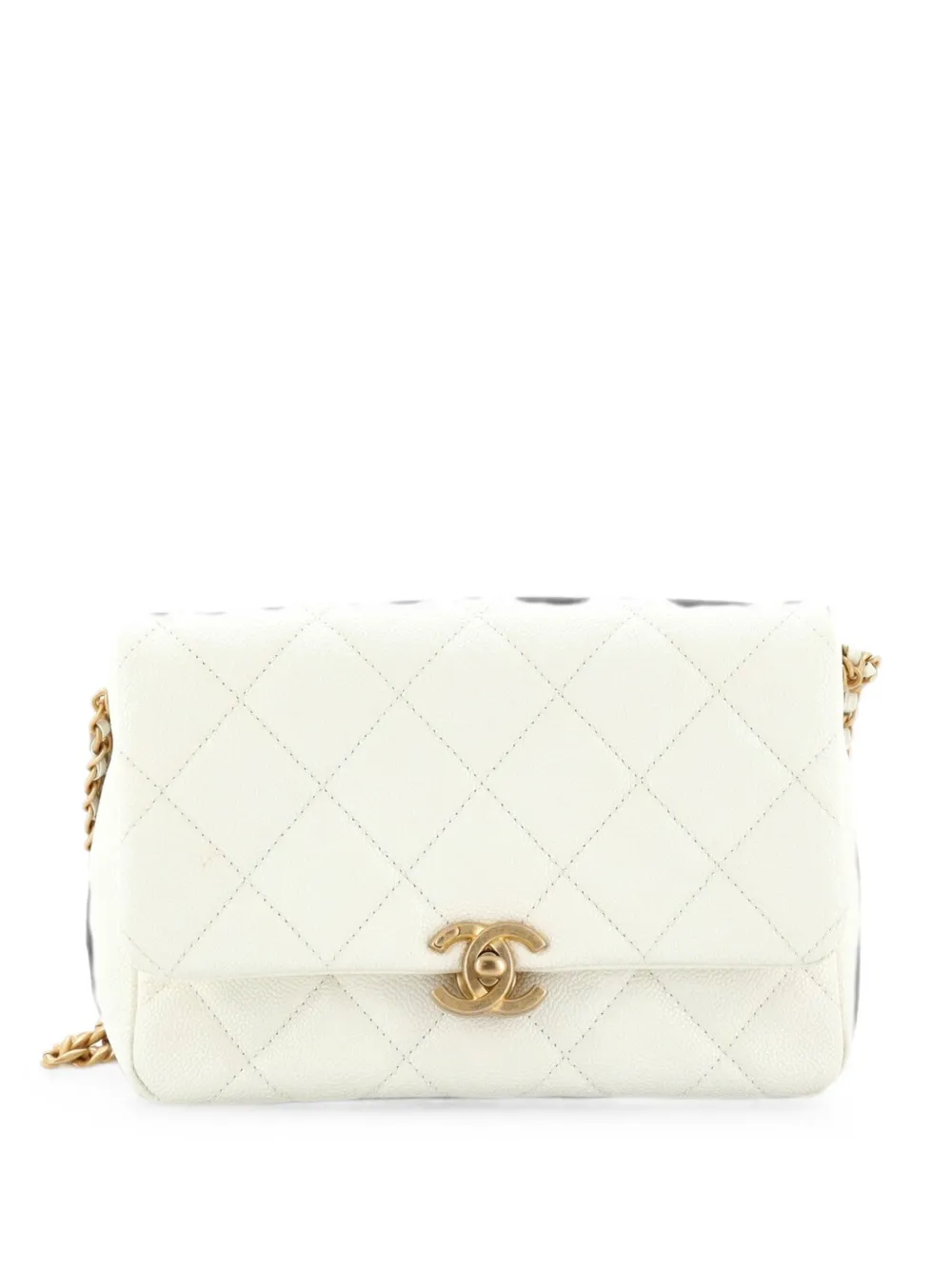 CHANEL Pre-Owned Borsa a tracolla Chain Melody piccola in pelle di vitello trapuntata - Toni neutri