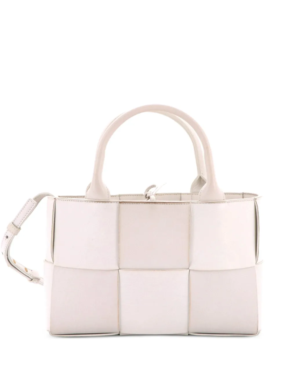 Bottega Veneta Pre-Owned Arco Maxi Intrecciato Leather Mini tote bag - White