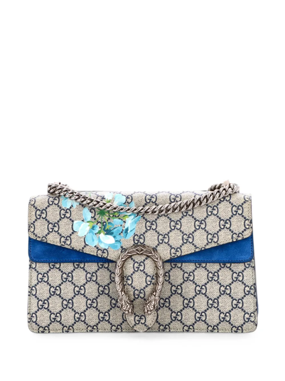 Gucci Pre-Owned Borsa a spalla Dionysus piccola in tela cerata GG con stampa a fiori - Blu
