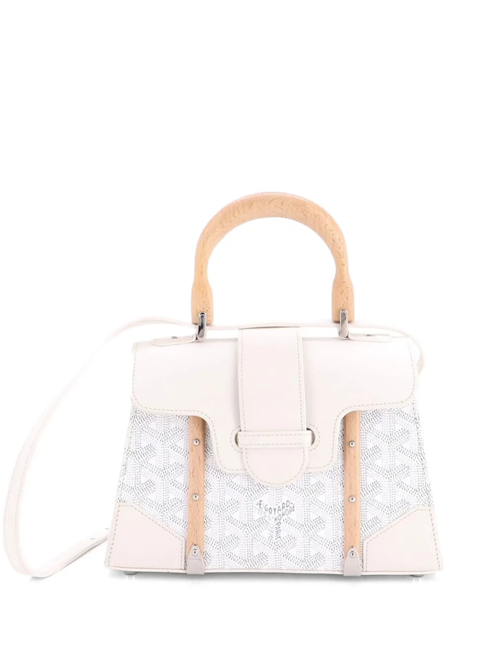 Goyard Pre-Owned Borsa a mano Saigon mini in tela cerata e pelle con manico - Bianco