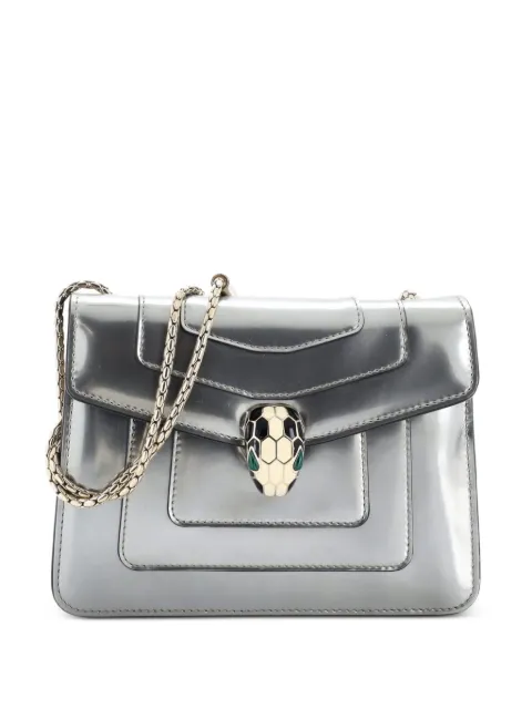 Bvlgari Pre-Owned Serpenti Forever Square Metallic Leather Small shoulder bag