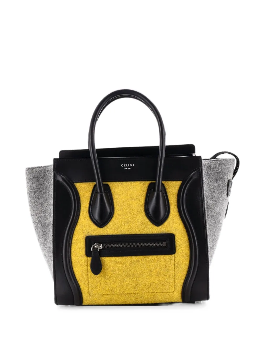 Celine Pre-Owned Borsa tote Luggage micro tricolore in feltro - Nero