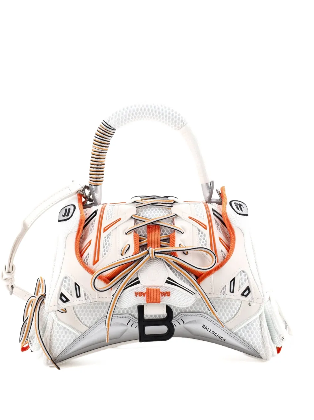Balenciaga Pre-Owned SneakerHead Top Handle Bag Mesh and Faux Leather Small shoulder bag - White