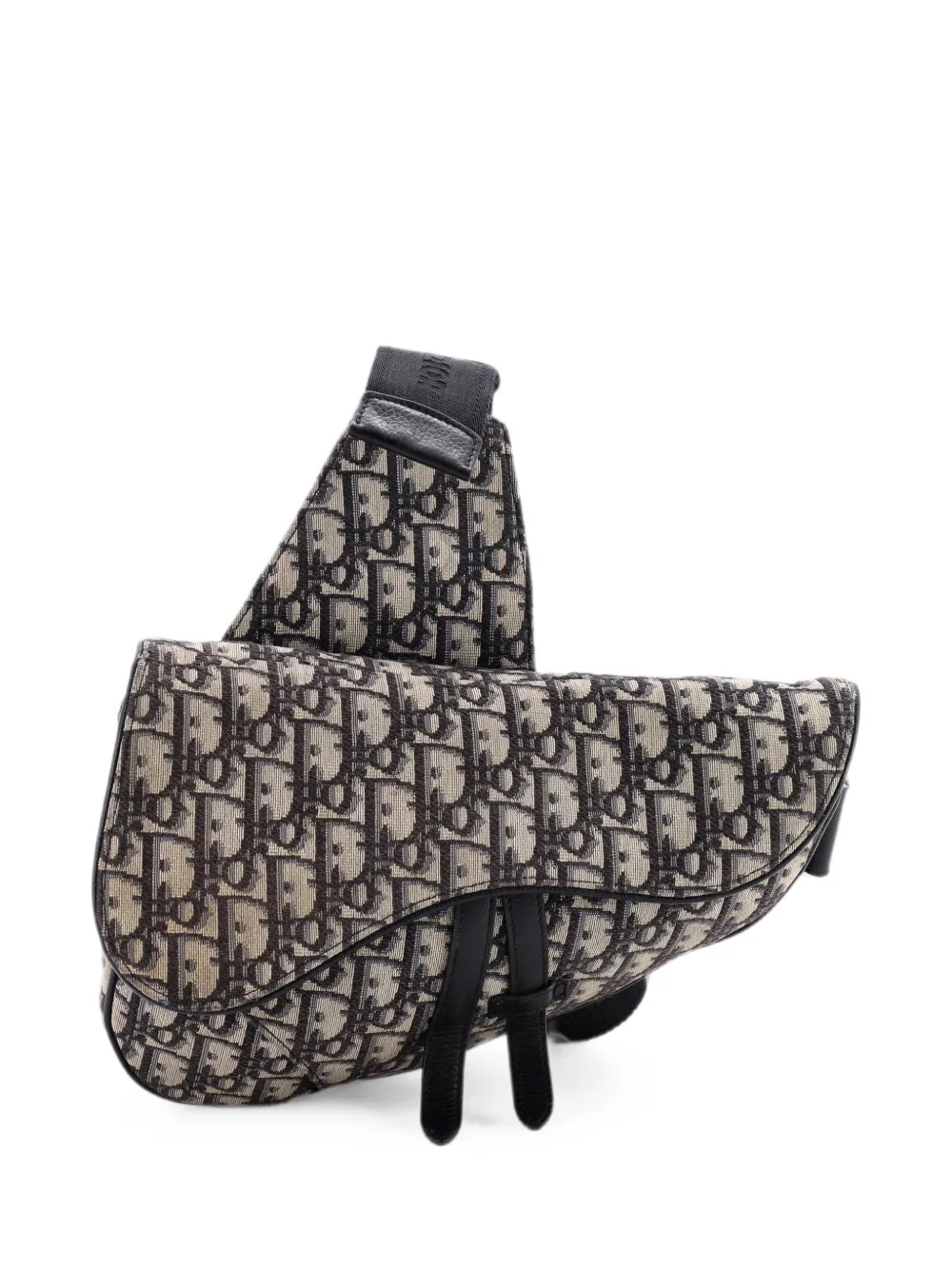 Christian Dior Pre-Owned Borsa a tracolla Saddle in tela con motivo Oblique - Blu