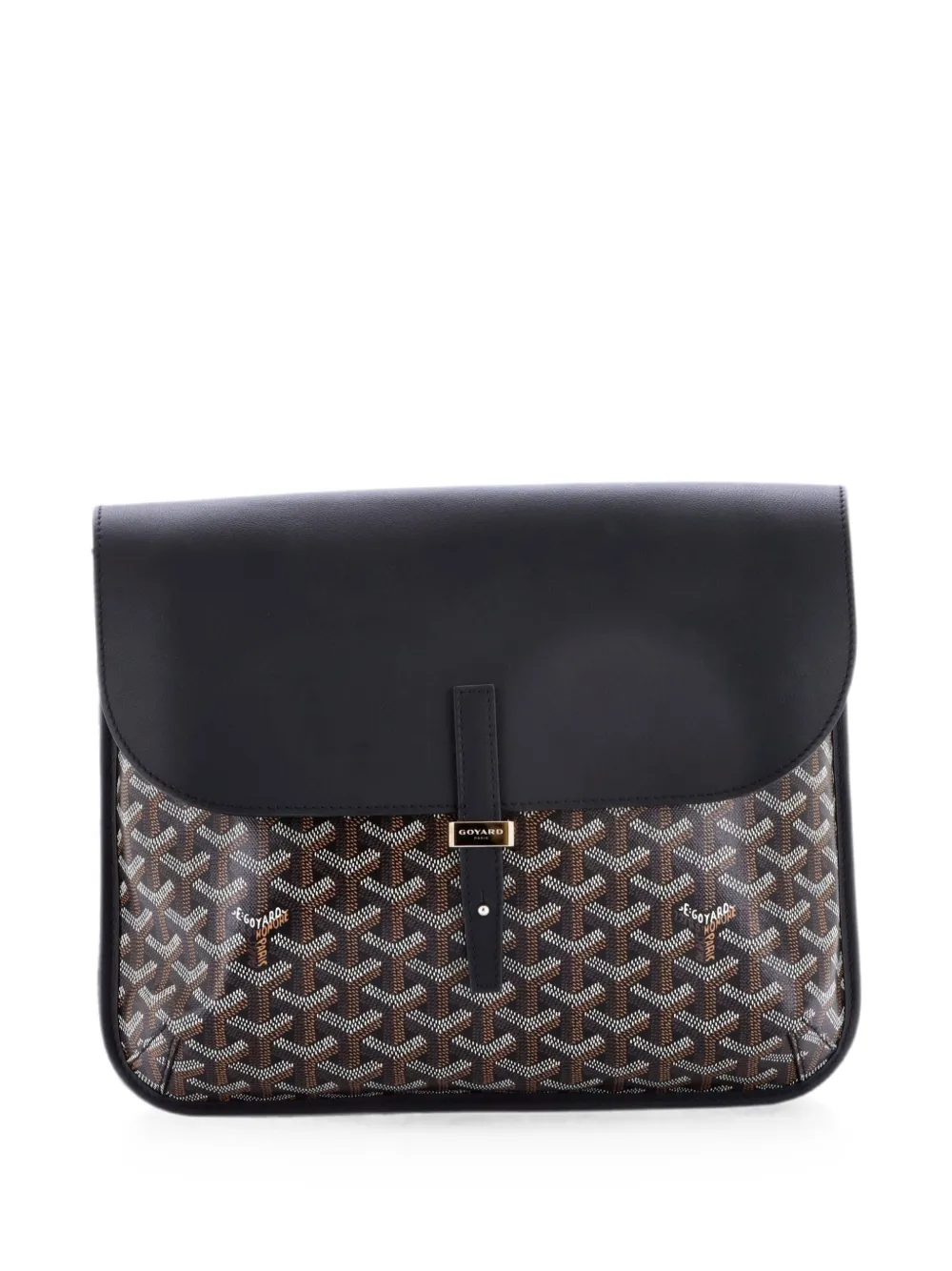 Goyard Pre-Owned Borsa a tracolla Coursier in tela cerata e pelle - Nero