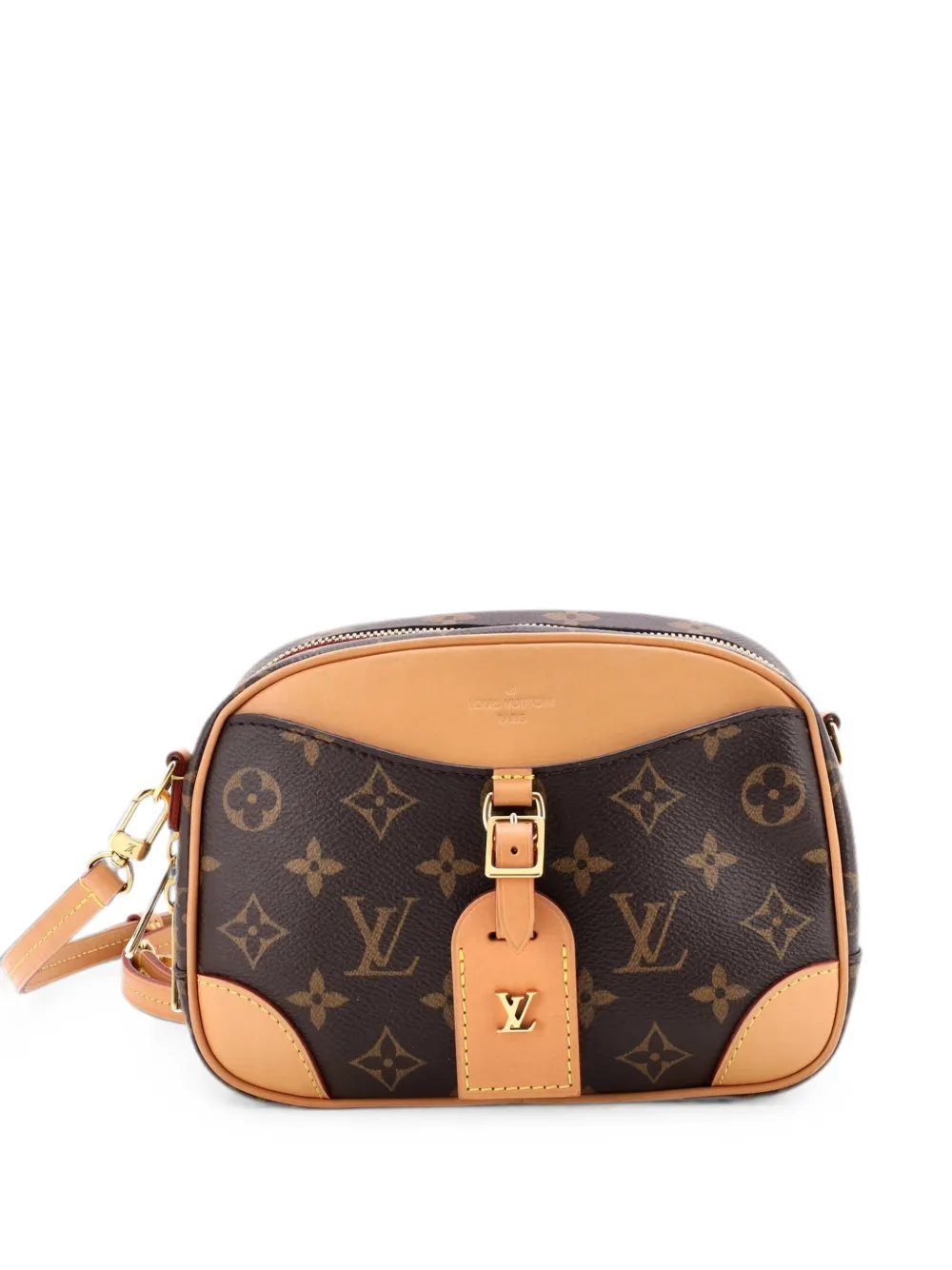 Louis Vuitton Pre-Owned Borsa a mano Deauville mini in tela con monogramma e tracolla - Marrone