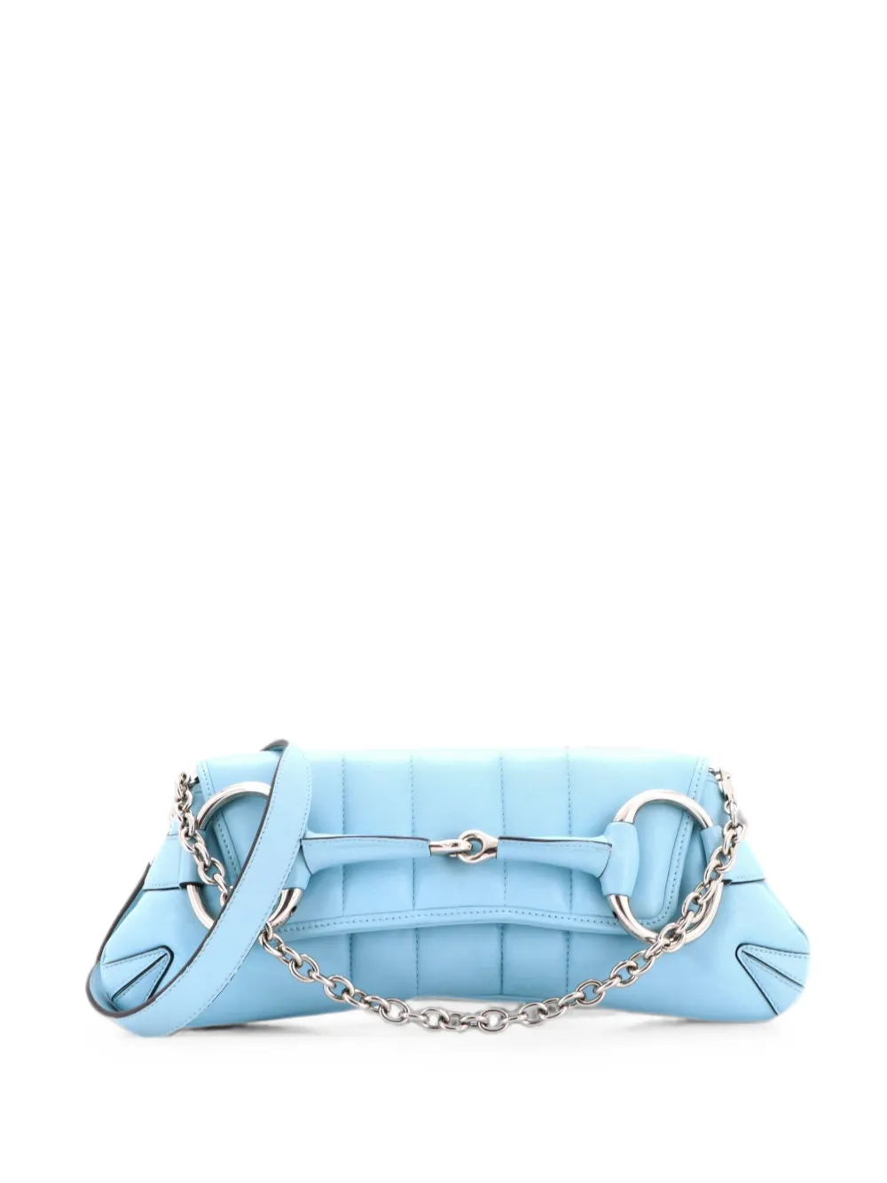 Gucci Pre-Owned Borsa a spalla Horsebit media in pelle trapuntata con catena - Blu