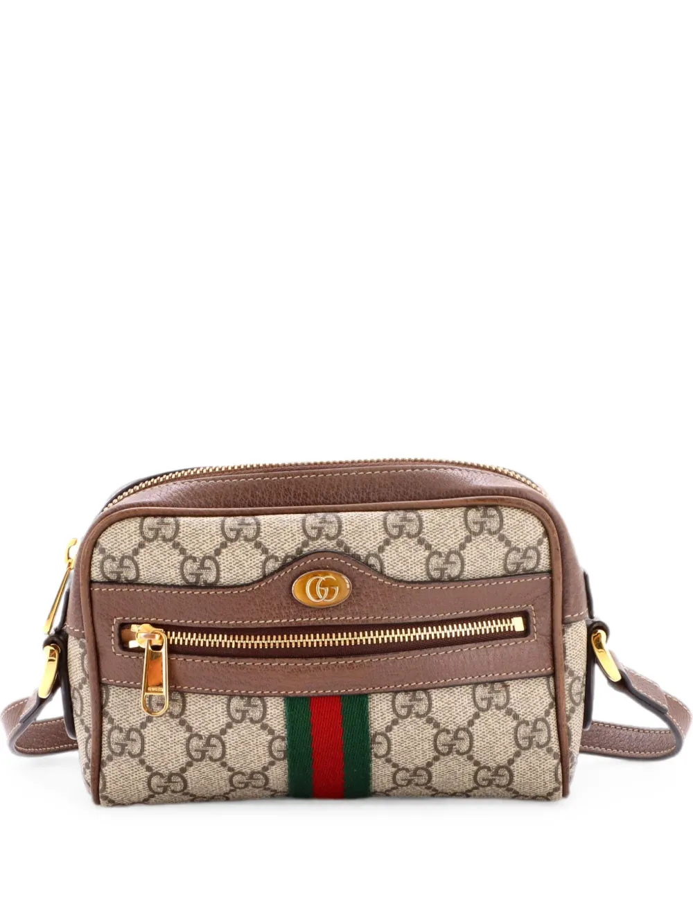 Gucci Pre-Owned Ophidia Shoulder Bag GG Coated Canvas Mini crossbody bag - Braun