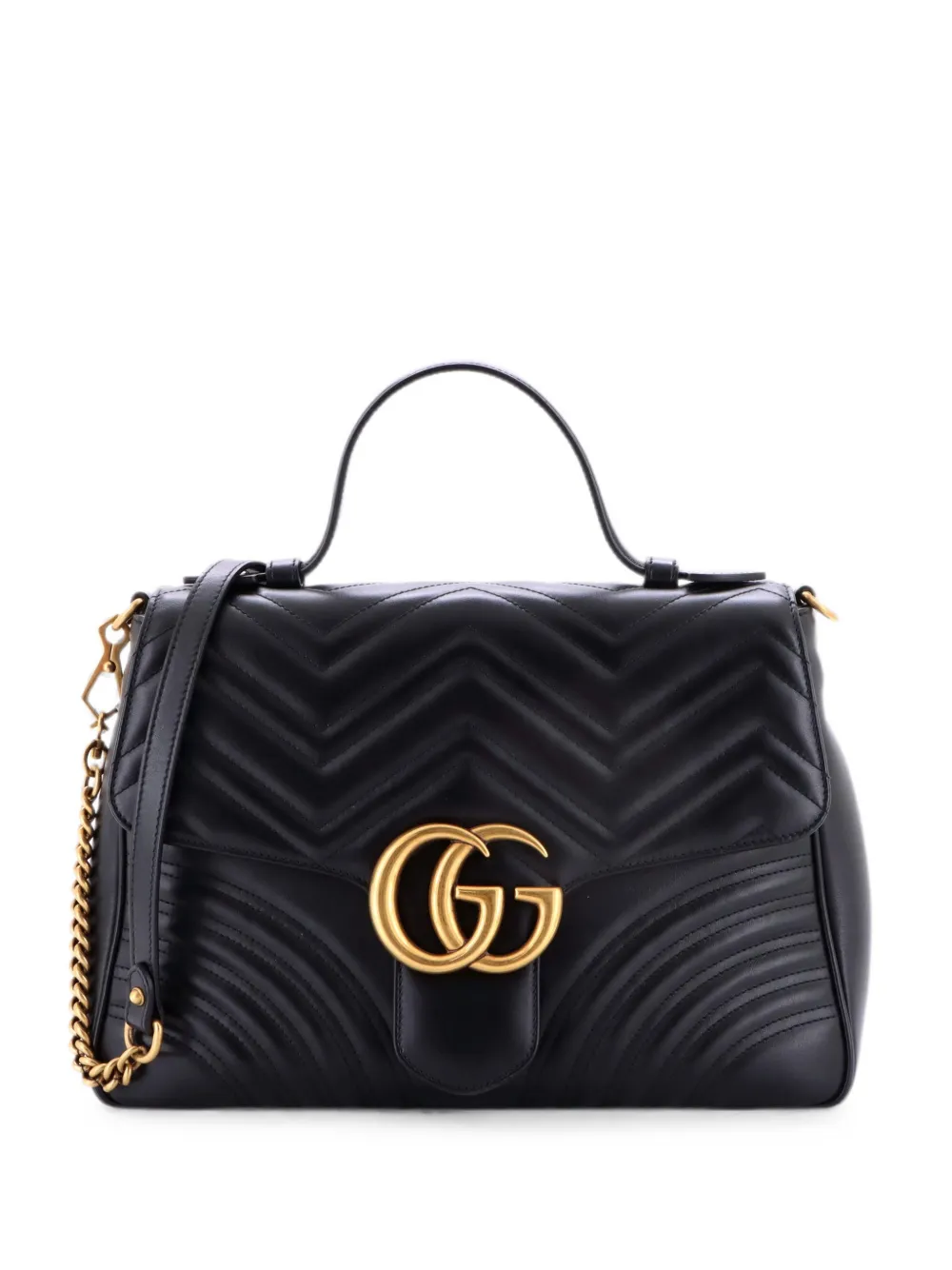 Gucci Pre-Owned GG Marmont Mini-Satchel-Tasche mit Klappe - Schwarz