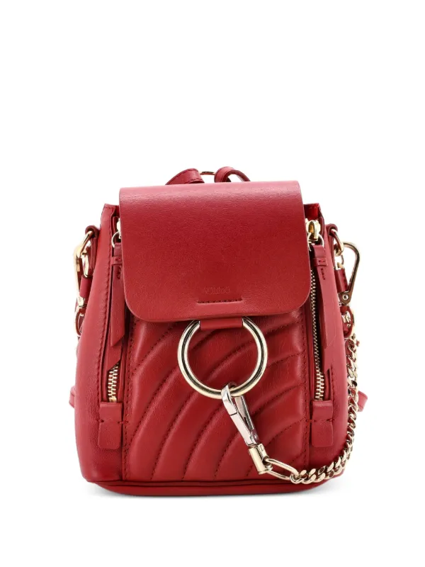 chloe mini backpack faye Chlo Brown  Coco Approved Studio Embossed logo and zippered expansion panels at face Chloe Black Leather and Suede